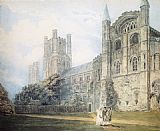 Thomas Girtin Canvas Paintings - Ely Cathedral from the South-East (after James Moore)
